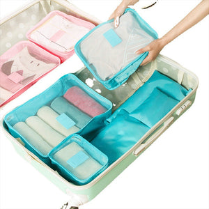 6 Pieces Portable Luggage Packing Cubes