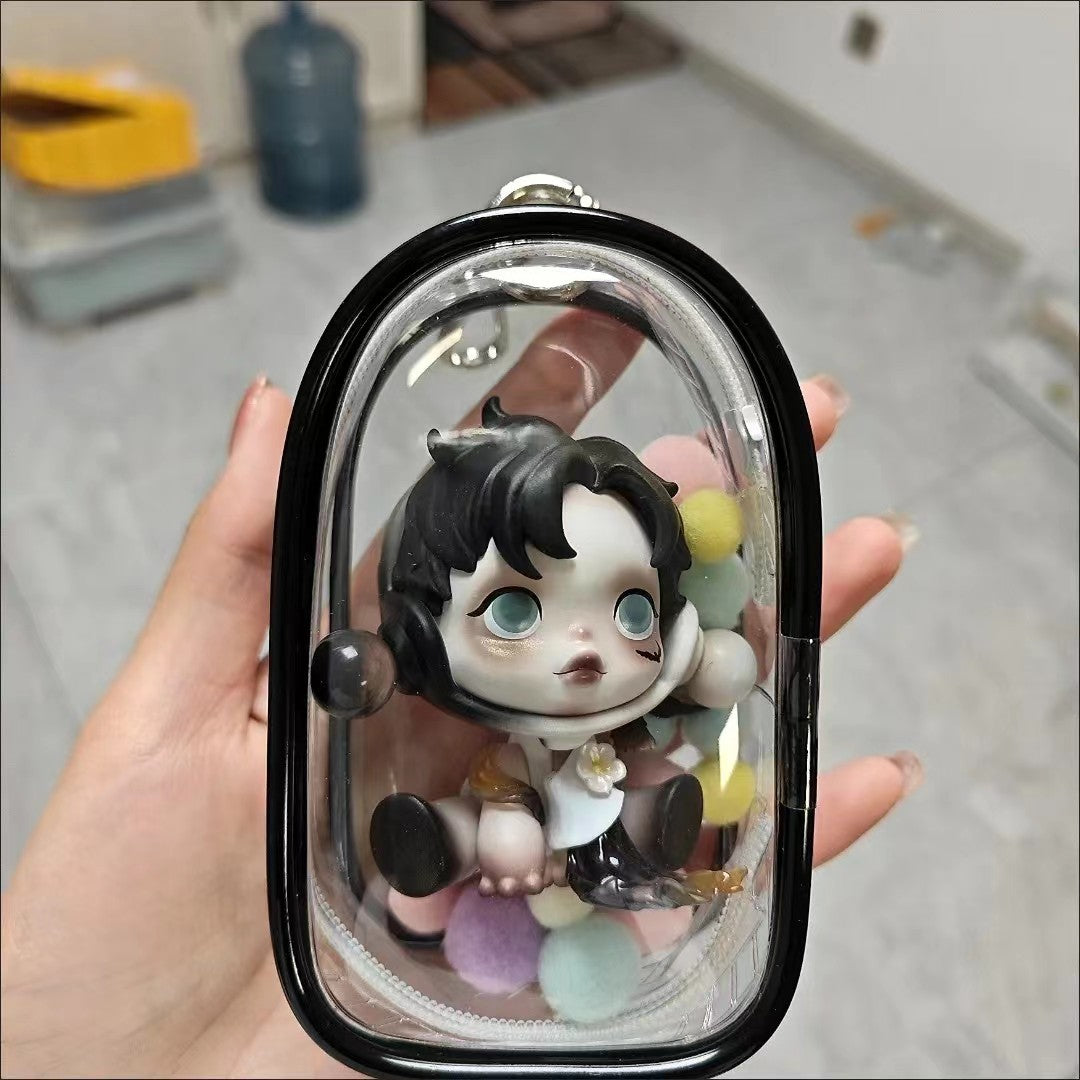 Transparent Travel Cable Organizer Bag With Key Chain