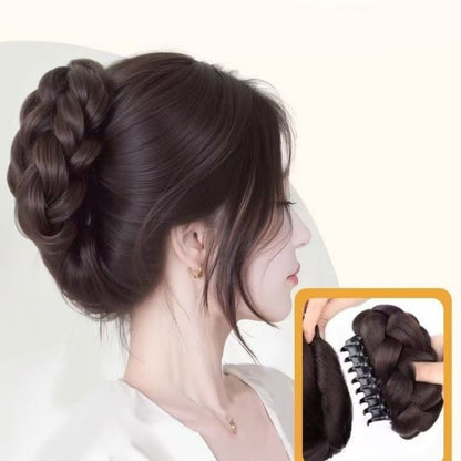 Fluffy Braided Bun Clip