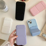 Clear Solid Color Flip Magnetic Holder Mobile Phone Case