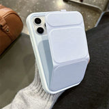 Clear Solid Color Flip Magnetic Holder Mobile Phone Case