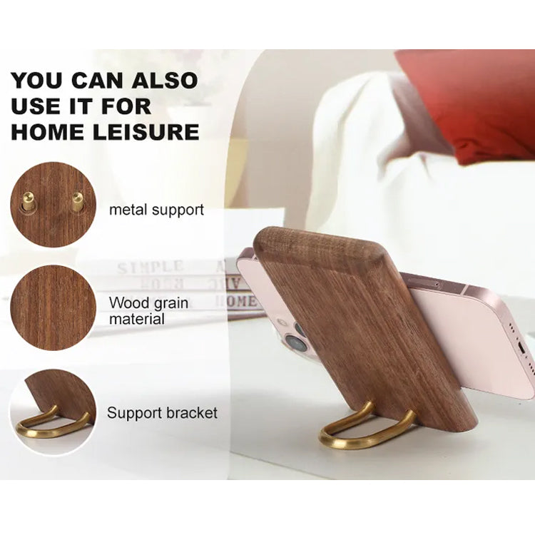 Luxury Solid Wood Walnut Mobile Phone Holder