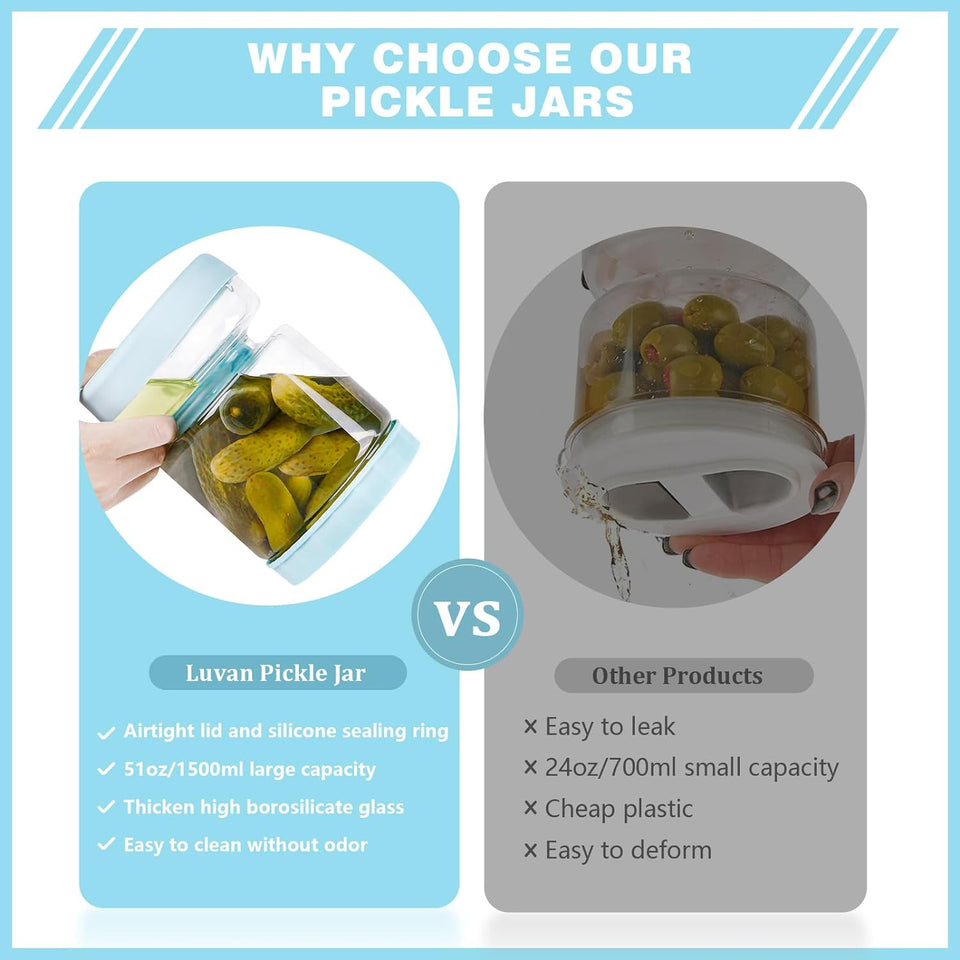 Glass Pickle Jar with Filter