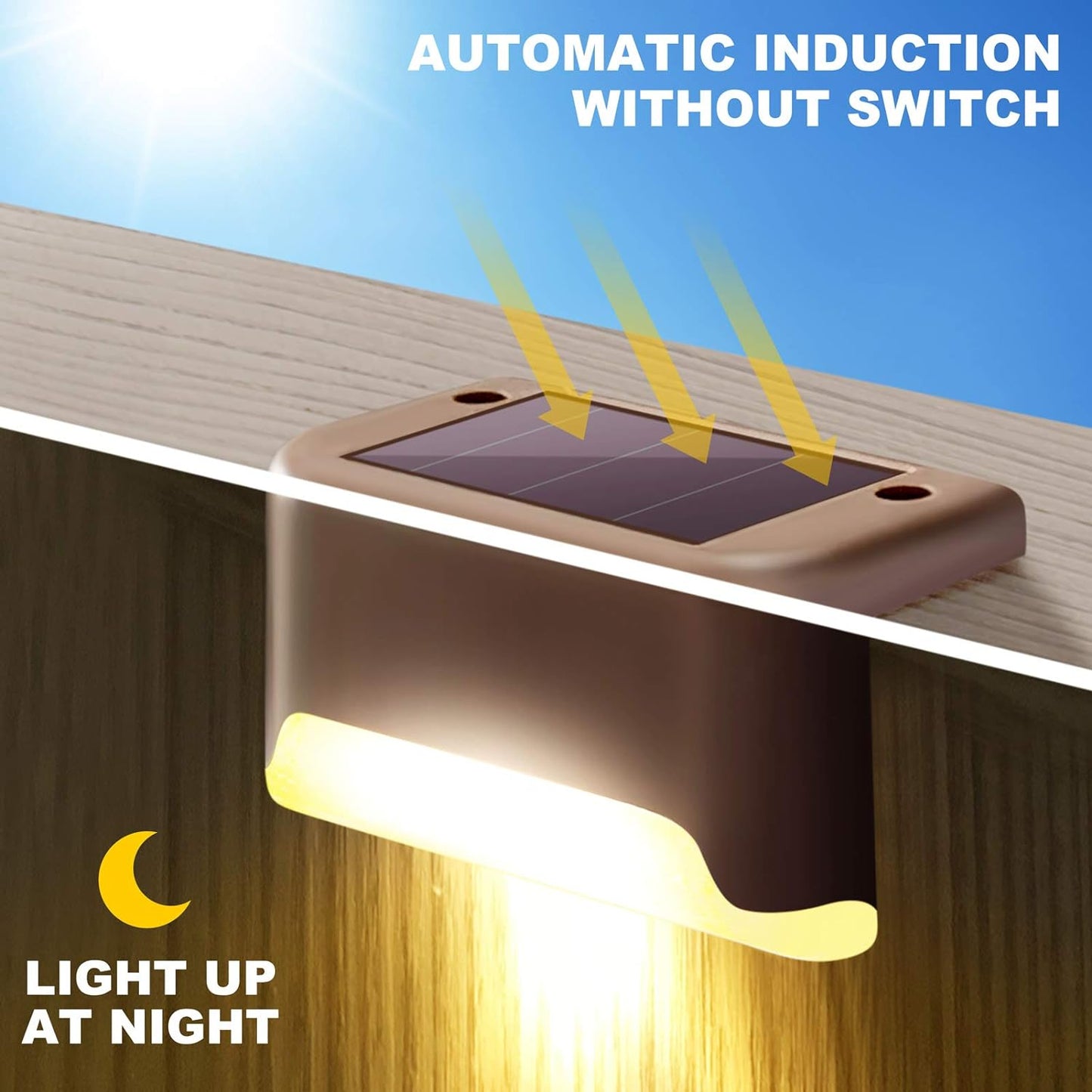 LED Waterproof Solar Fence Lights Outdoor(Pack of 2)