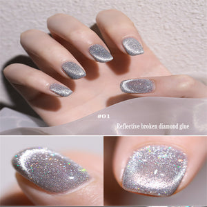 Glitter Crushed Rhinestones Nail Gel Polish