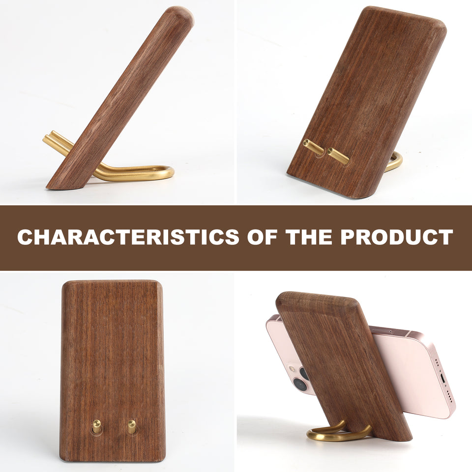 Luxury Solid Wood Walnut Mobile Phone Holder