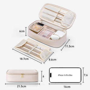 Luxury Cosmetic Bag With Brush Case For Girls