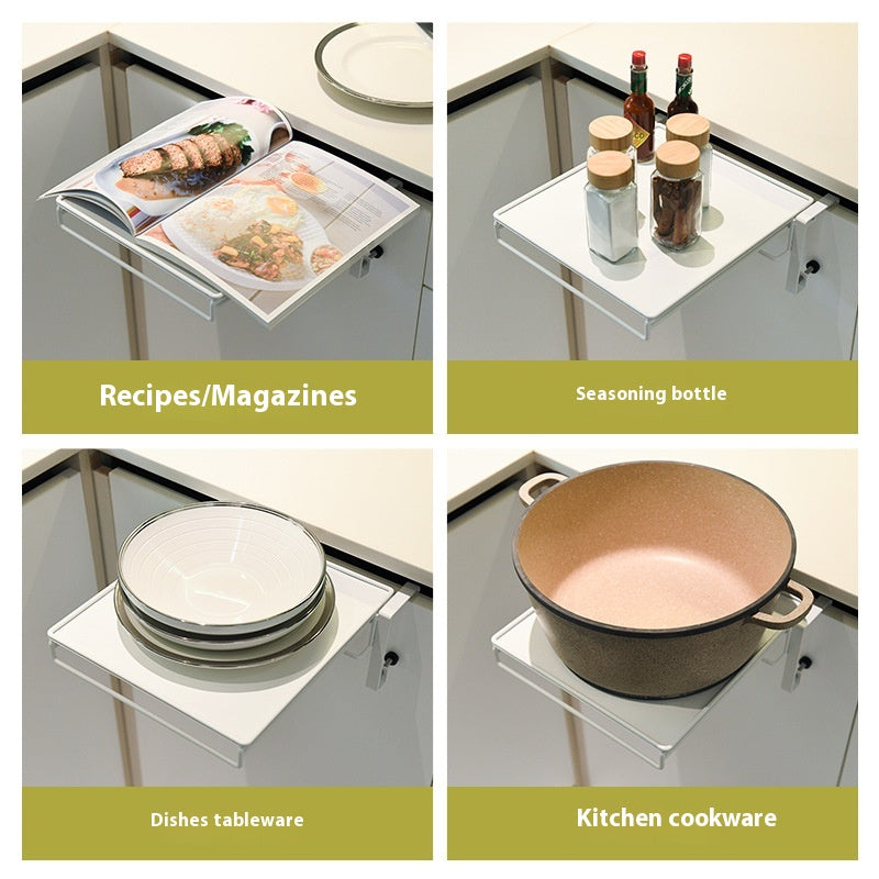 Single-Tier Foldable Metal Countertop Shelf
