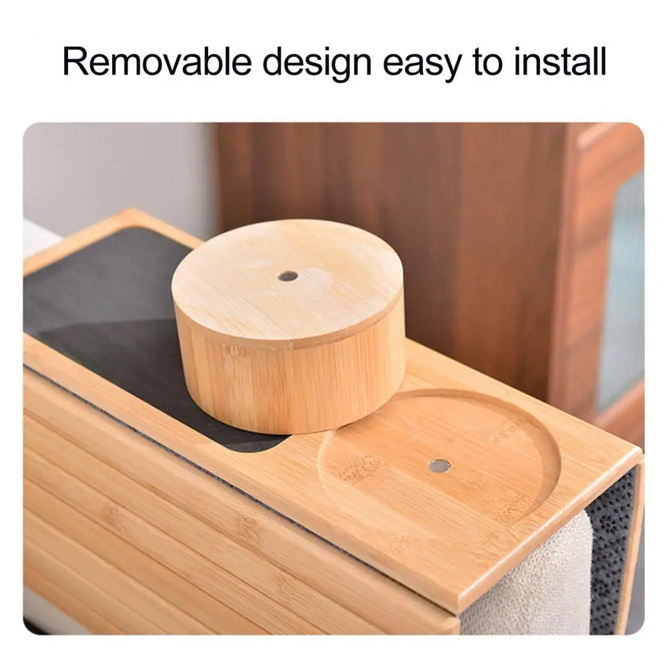 Multifunctional Bamboo Sofa Tray & Phone Holder