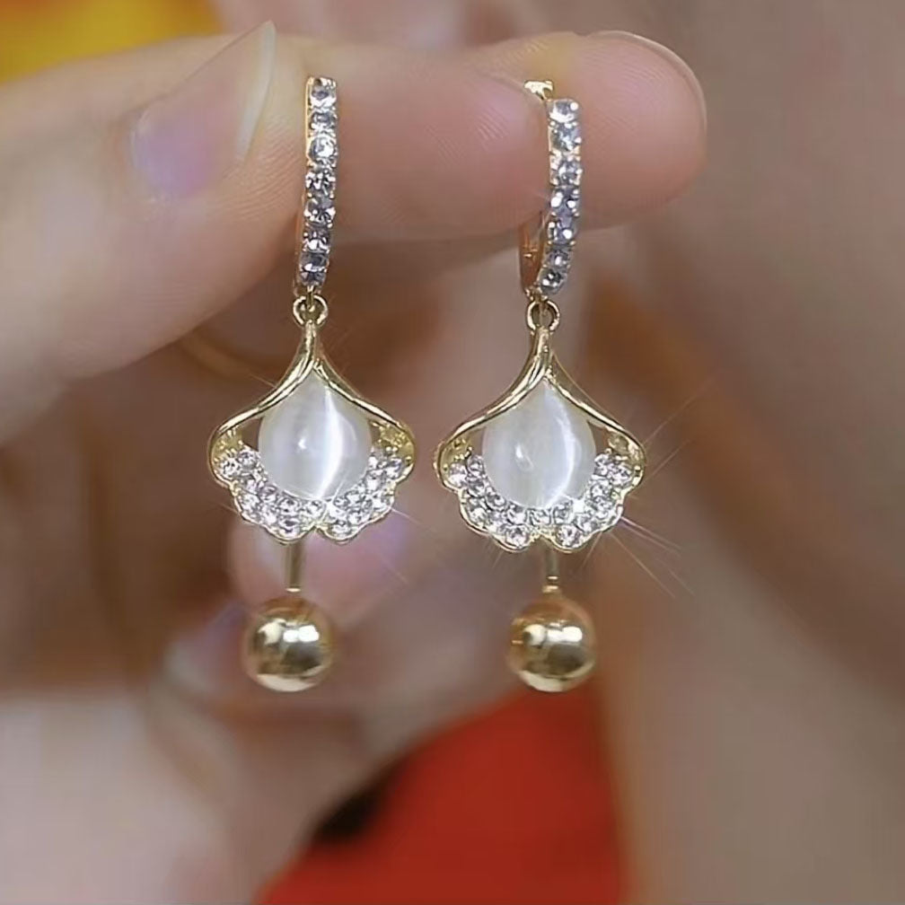 Dangle Earrings Rhinestone Decoration