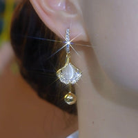 Dangle Earrings Rhinestone Decoration