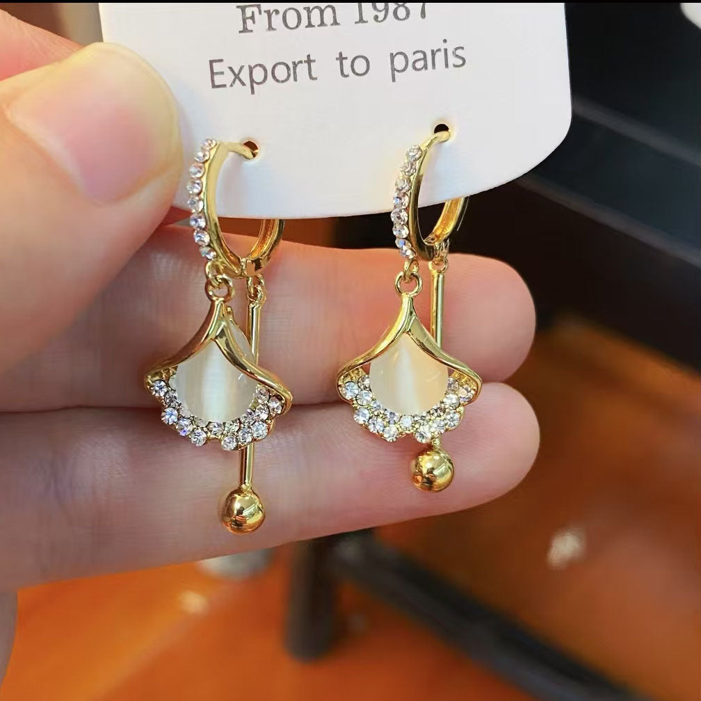 Dangle Earrings Rhinestone Decoration