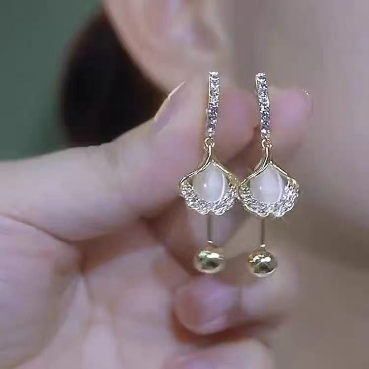 Dangle Earrings Rhinestone Decoration