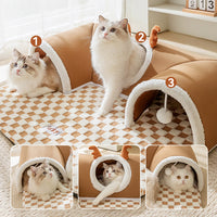Soft Warm Cushion Indoor Cat Playing Tunnel Bed