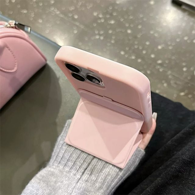 Clear Solid Color Flip Magnetic Holder Mobile Phone Case