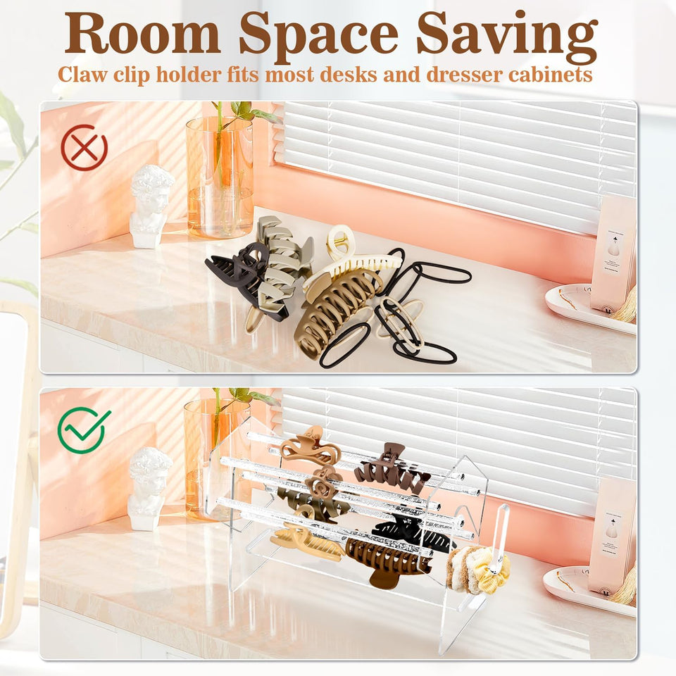 Acrylic Claw Clip Organizer for Girls