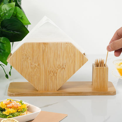 Wooden Tissue Box and Toothpick Holder