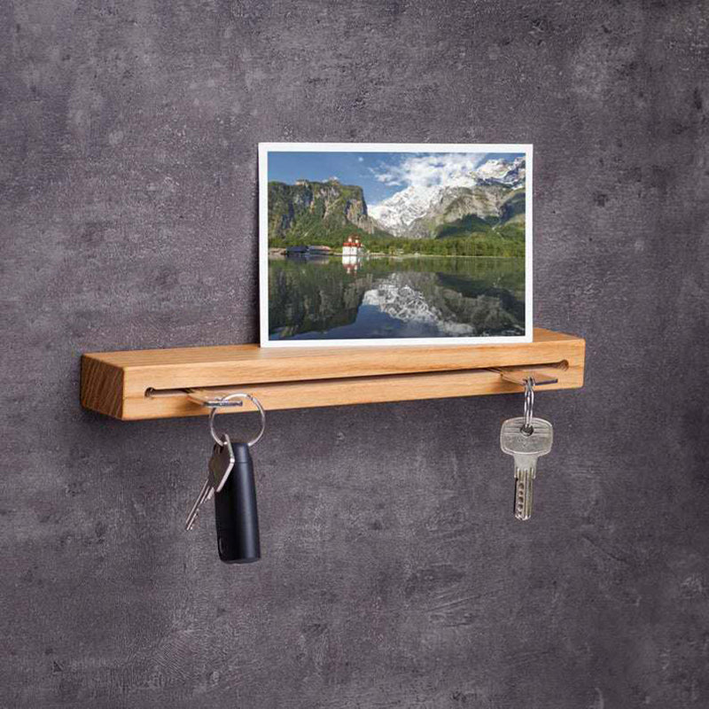 Pine Wooden Key Holder with Vase