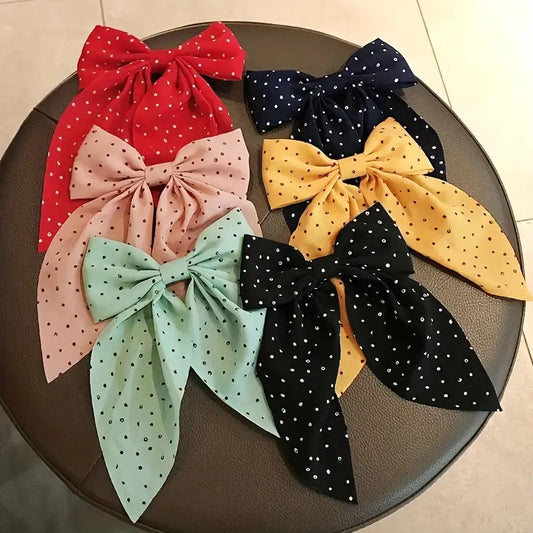 Elegant Fashion Bow & Long Ribbon Hair Clip