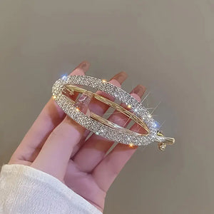 2pcs Fashion Oval Rhinestone Hair Clip