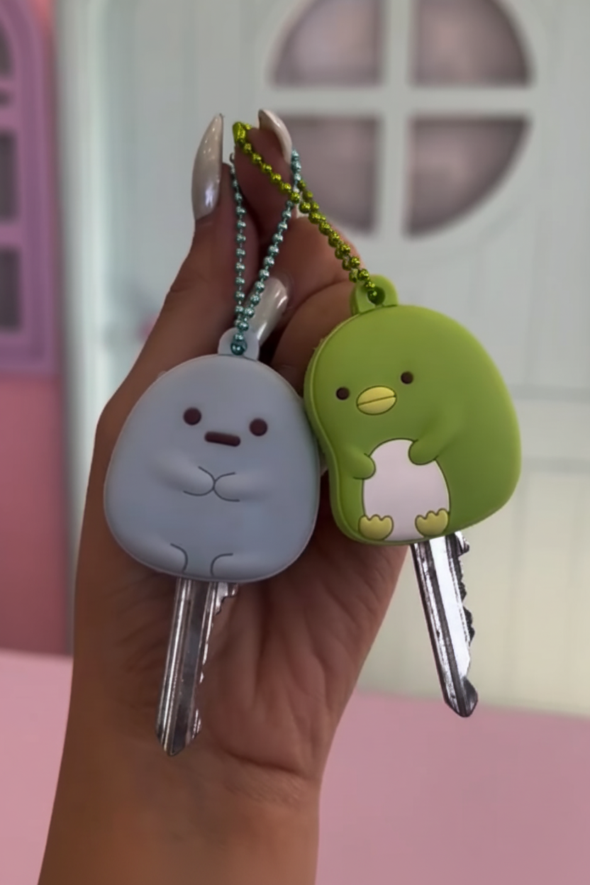 Grey Seal + Green Penguin Key Covers - Clear