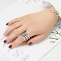 Stretchable Shiny Crystal Ring Bracelet