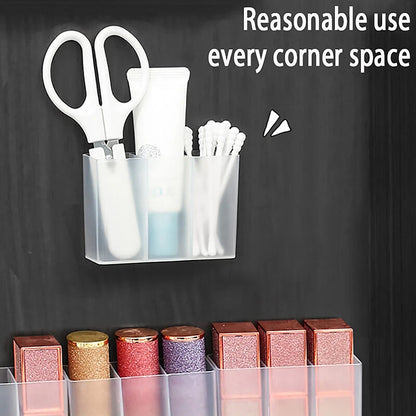 Punch-Free Wall Mounted 3-Grids Storage Box (Pack of 3)