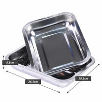 Bamboo Chopping Board Featuring Two Integrated Stainless Steel Trays