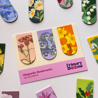Primary Blooms magnetic bookmark