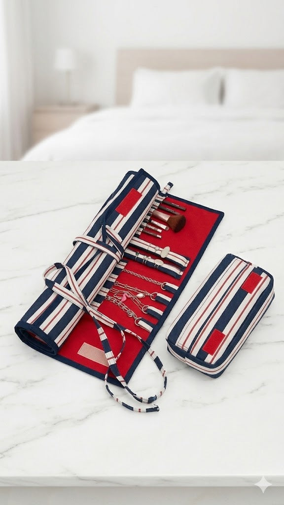 Travel Jewelry & Makeup Organizer Roll